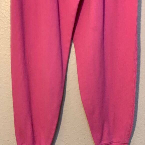 Victoria’s Secret Pink Sleepwear Pants Women’s Waffle Knit Medium Pink Pockets. - Picture 7 of 14